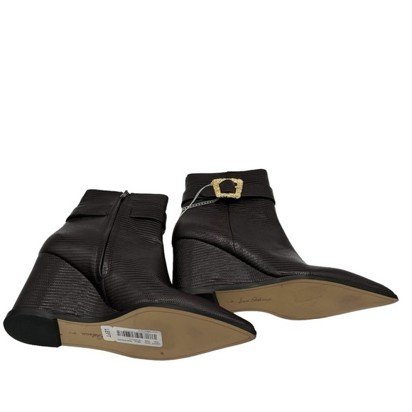 Sam Edelman Weslie Point Toe Wedge Embellished Buckle Ankle Boots Women's Size 9 - Picture 4 of 10